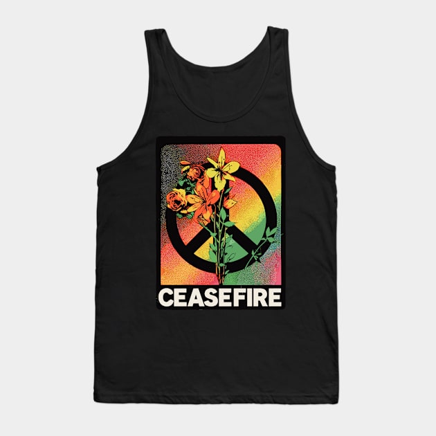 Floral Peace Ceasefire Tank Top by TomFrontierArt